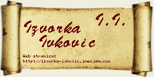 Izvorka Ivković vizit kartica